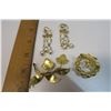 Image 2 : Lot of Gold and White Jewelry - Broaches, etc.
