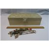Image 1 : White Floral Jewelry Box (Filled w/ Misc. Jewelry)