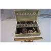 Image 2 : White Floral Jewelry Box (Filled w/ Misc. Jewelry)