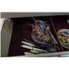 Image 4 : White Floral Jewelry Box (Filled w/ Misc. Jewelry)