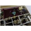 Image 6 : White Floral Jewelry Box (Filled w/ Misc. Jewelry)