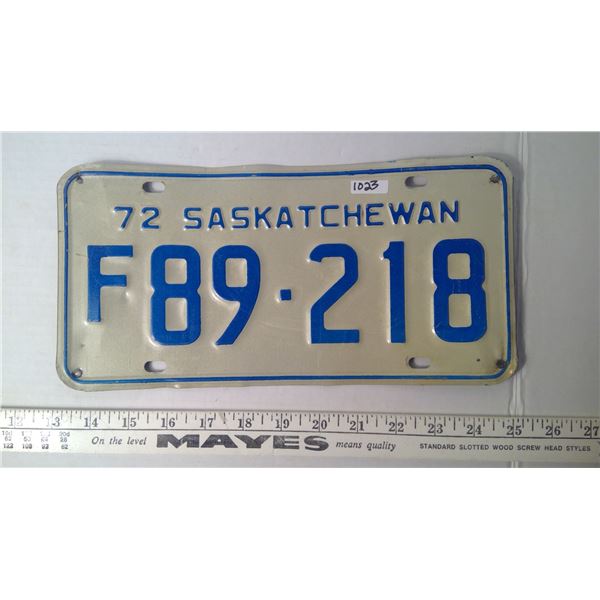 1972 SK Farm Plate