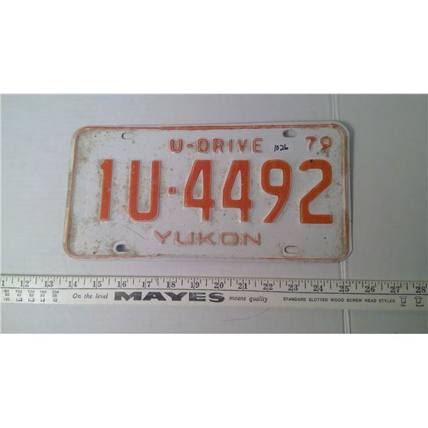 1979 U Drive Yukon Plate