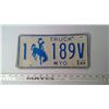 Image 1 : 1977 Wyoming Truck Plate