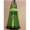 Image 1 : 1095  GREEN GLASS CANDLE LANTERN HOLDER