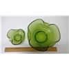 Image 2 : Small and Large Green Stained Glass Bowls