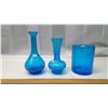 Image 1 : 3 Blue Glass Vases