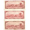 Image 2 : 3x 1954 Canadian $2 Bills