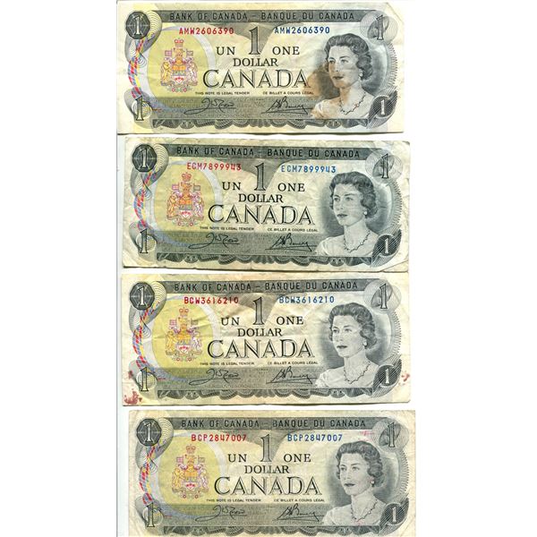 10x 1973 Canadian $1 Bills