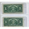 Image 2 : 2x 1937 Canadian $1 Bills