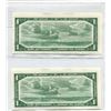 Image 2 : Lot of 2 Consecutive Serial Number 1954 Modified Port $1 Bills