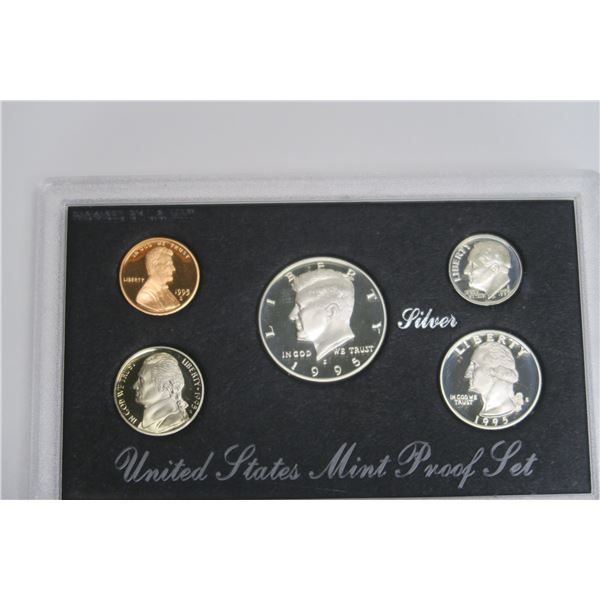 US Year Set - Proof 1995 5 Coin Set - 1, 5, 10, 25, 50 Cent