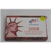 Image 8 : 2008 SPCL 14 Coin Set - 10, 50 Cent & 5 State 25 Cent Are All .900 Silver, 4 US President Minted $1 