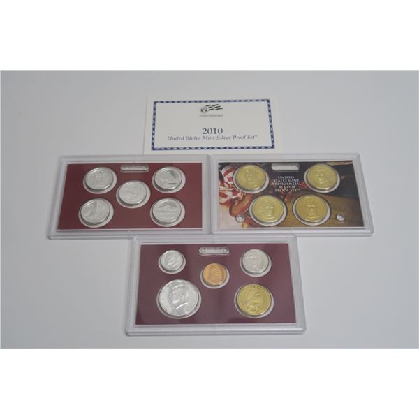 2010 - 14 US Coin Set - 5x 25 Cent All .900 Silver, 1, 5, 10, 50 Cent Silver & $1 Alloy