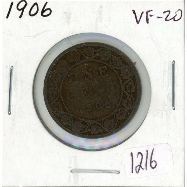 1906 Canadian Large 1¢