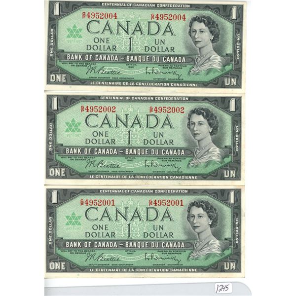 3 - 1967 Centennial Notes $1