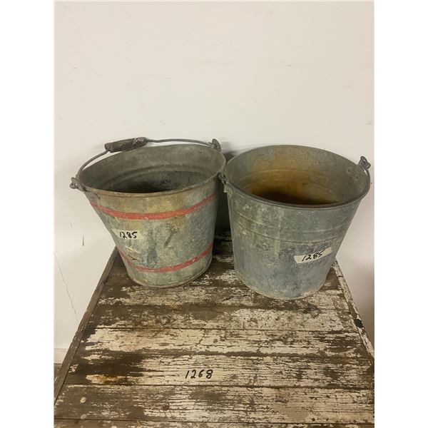 2 Galvanized Pails