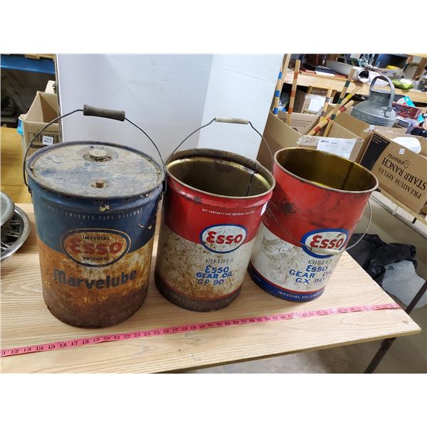 3 ESSO PAILS 1 W/ LID