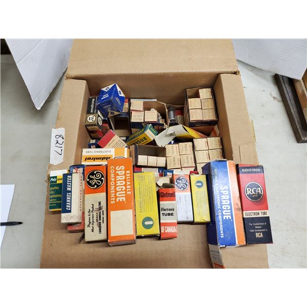 box of new old stock radio tubes