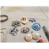 Image 2 : ziploc bag of vintage costume jewelry -necklaces, clip on earrings, brooches