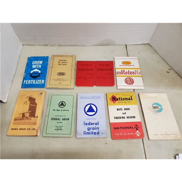 lot of vintage grain record books