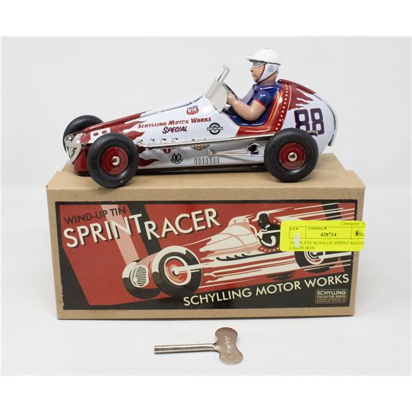 TIN PLATE WIND UP SPRINT RACER CAR IN BOX