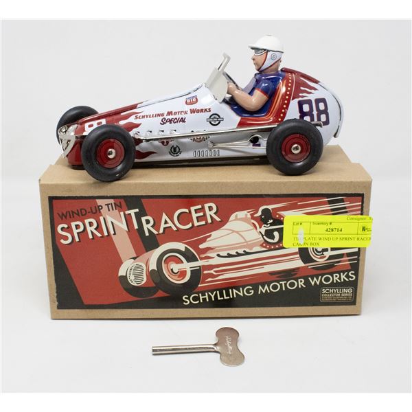 TIN PLATE WIND UP SPRINT RACER CAR IN BOX