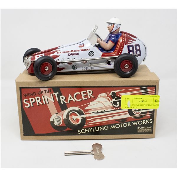 TIN PLATE WIND UP SPRINT RACER CAR IN BOX