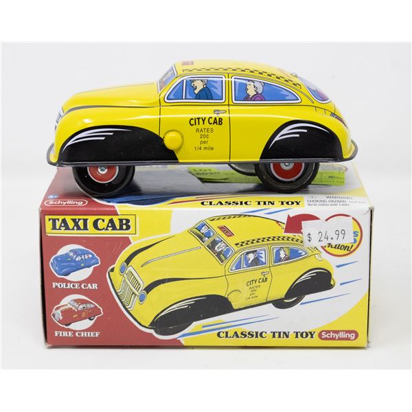 TIN VINTAGE STYLE PRESS AND GO CAR IN BOX