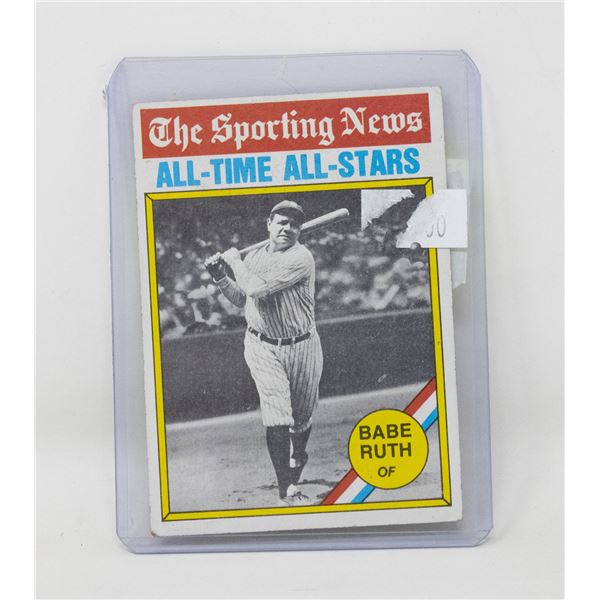 VINTAGE BABE RUTH ALL STAR BASEBALL CARD
