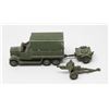 1930S DINKY TOYS TROOP TRUCK AND GUN TRAILER