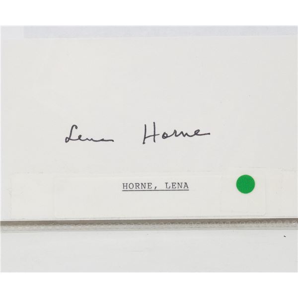 LENA HORNE AUTOGRAPHED CARD