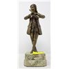 BRONZE STATUE OF PIPER ON MARBLE BASE