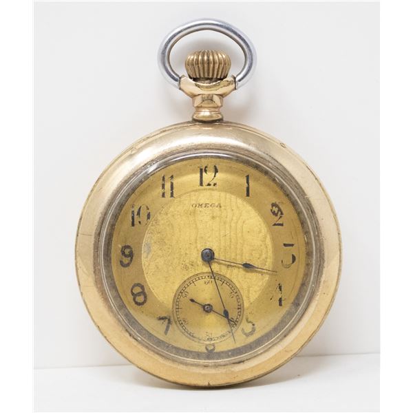 OMEGA POCKET WATCH GOLD FILL CASE ANTIQUE