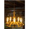 Image 1 : ANTIQUE CAST CHANDELIER W EDISON BULBS WORKING