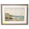 Image 1 : 1895 BEACHFRONT WATER COLOUR FRAMED