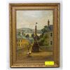 Image 1 : W HEATLE 1880 OIL PAINTING STREET SCENE TEAR IN