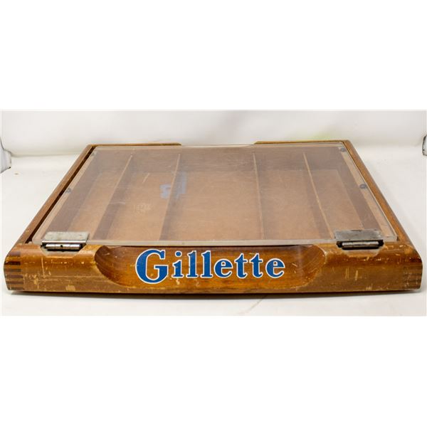 ANTIQUE GILLETTE RAZOR COUNTER DISPLAY CASE