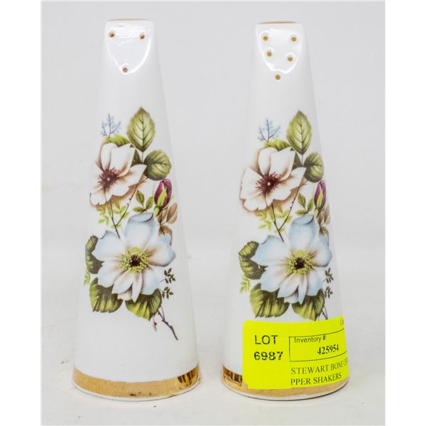 ROYAL STEWART BONE CHINA SALT AND PEPPER SHAKERS