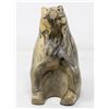 Image 1 : SEATED BEAR CARVED SOAPSTONE INUIT STATUE CHIPPED