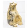 Image 1 : SEATED BEAR CARVED SOAPSTONE INUIT STATUE