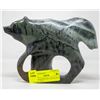 Image 1 : SIGNED SOAPSTONE CARVED BEAR STATUE INUIT