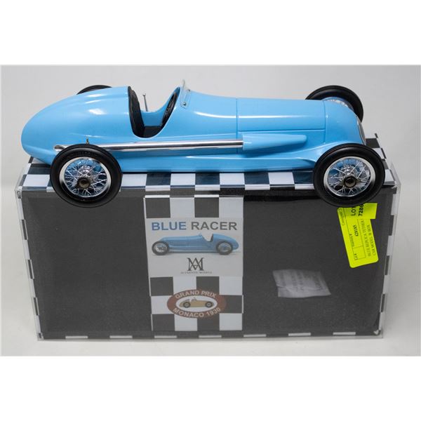 BLUE REPLICA TETHER CAR RACE CAR MODEL W BOX