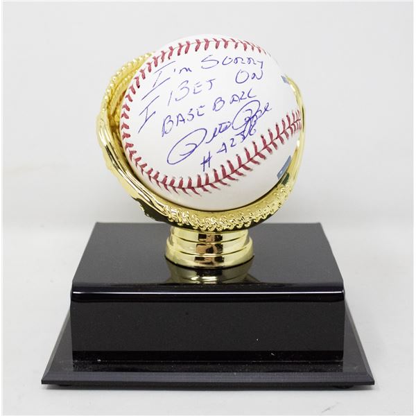 PETE ROSE AUTOGRAPHED BASEBALL SORRY I BET ON