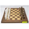 Image 1 : HAND CARVED STONE CHESS SET WITH BOARD