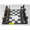 1960S ARTISAN CUBIST CHESS SET WITH BOARD