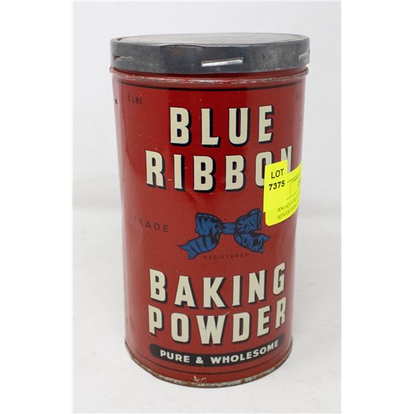 ANTIQUE BLUE RIBBON ADVERTISING TIN