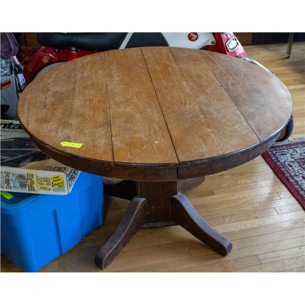 ANTIQUE SOLID WOOD ROUND DINING TABLE