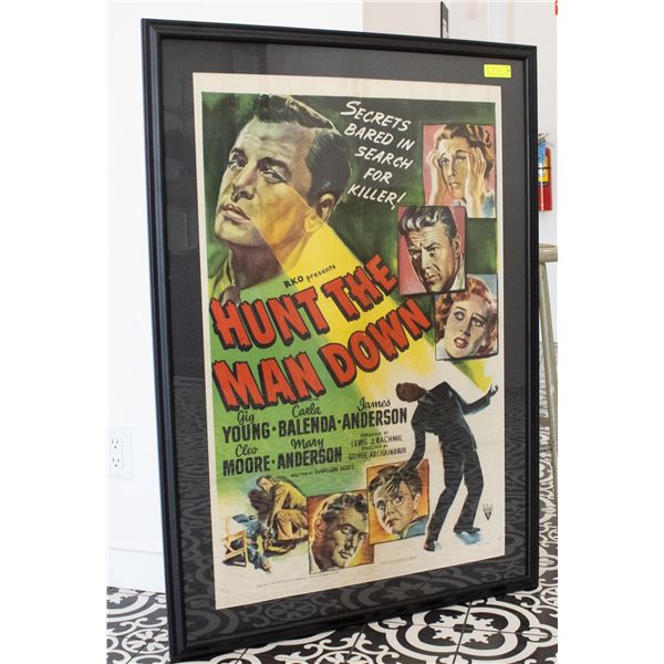 LARGE HUNT THE MAN DOWN MOVIE POSTER FRAMED