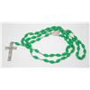 Image 1 : GREEN BEADED ROSARY NECKLACE